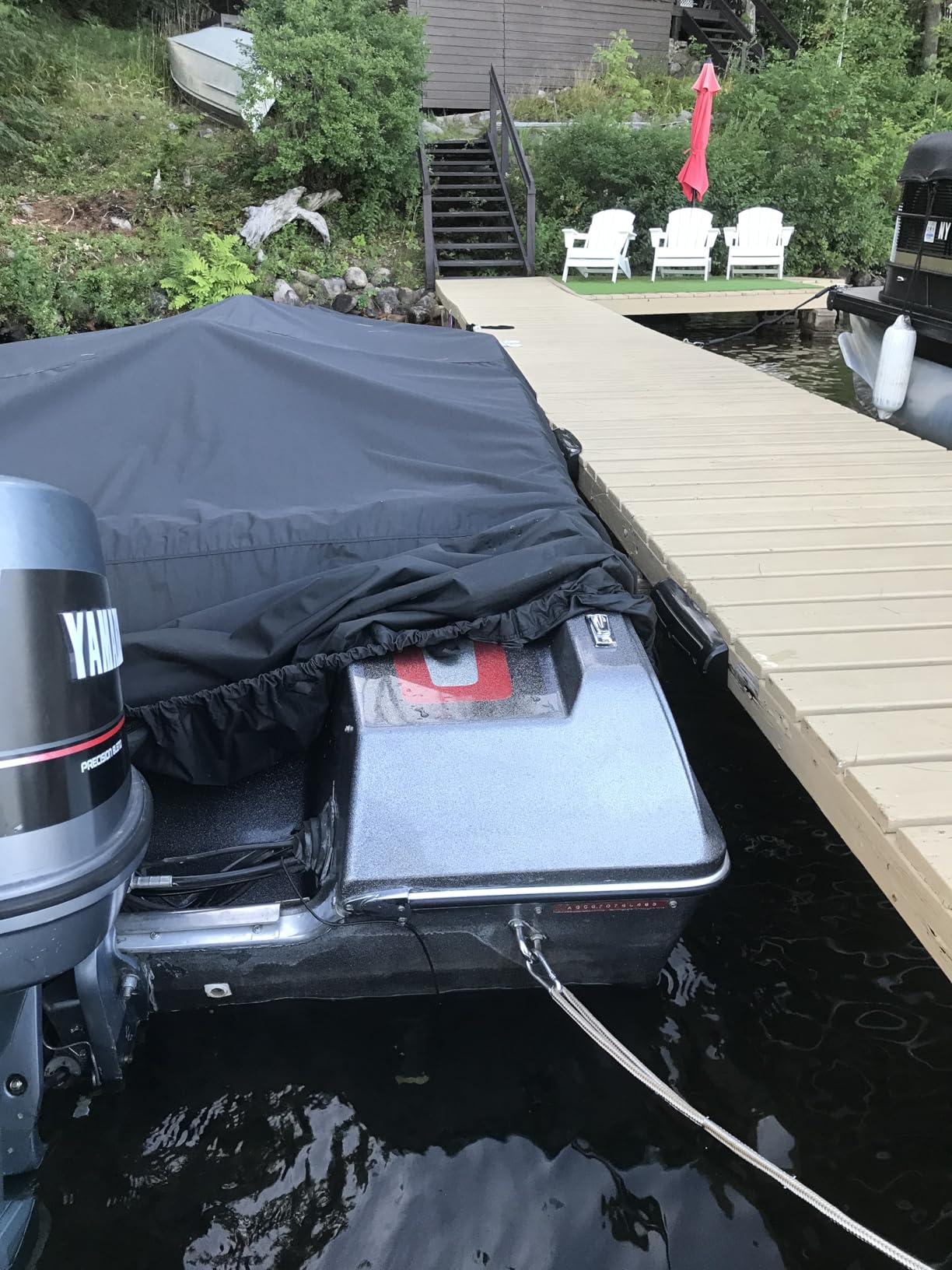 Anchor-Man Aluminum 4-Step Boat Ladder - Heavy-Duty, Anti-Slip, Silver Gray, Fits Inflatable, Jon, Fishing, Bass, Pontoon, Yacht Boats customer photo 2