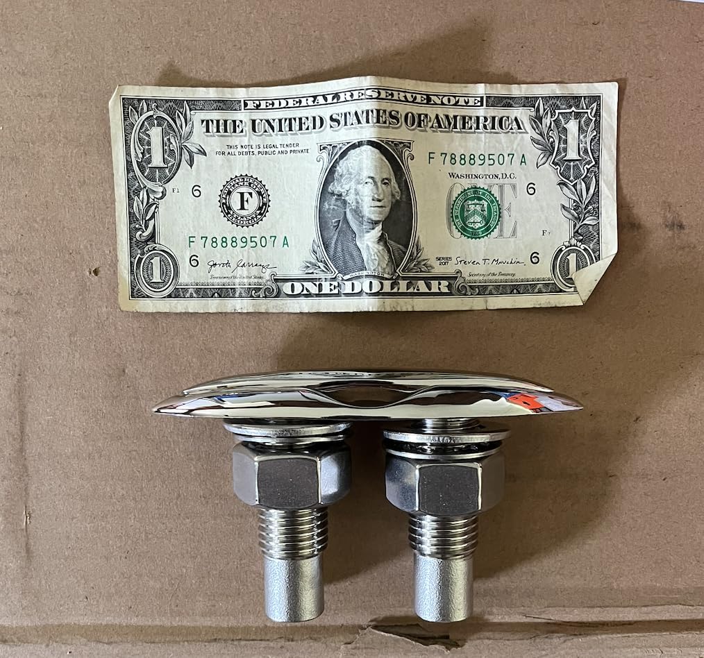YANYUCB Pull Up Boat Cleats, 5 inch/6 inch Boat Dock Cleat, 316 Stainless Steel Retractable Pop Up Flush Mount Cleat with Backing Plate and Lock Nuts customer photo 2