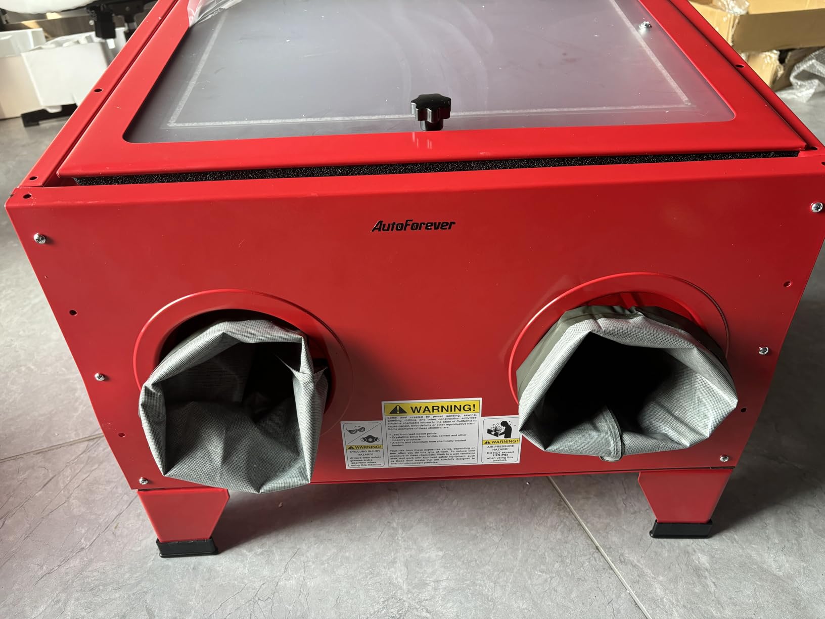 25 Gallon Air Sandblasting Cabinet, 40-80 PSI Power Air Sand Blasting Cabinet, Heavy Duty Steel Sandblasting with Spray Gun & 4 Nozzle Bench Top Cabinet for Rust Removal, Stain, Paint customer photo 1