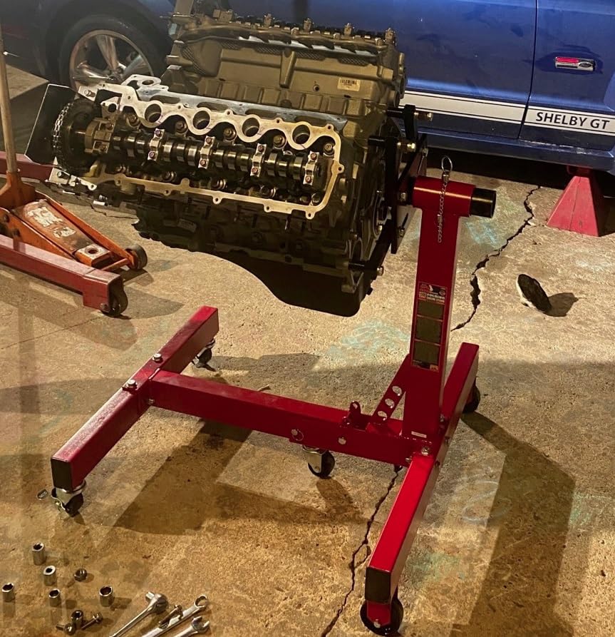 BIG RED Steel Rotating Engine Motor Stand, 3/4 Ton (1,500 lbs) Capacity with Foldable Frame, 5 Casters, 4 Adjustable Arms, 360 Degree Rotating Head, AT37912-1 customer photo 1