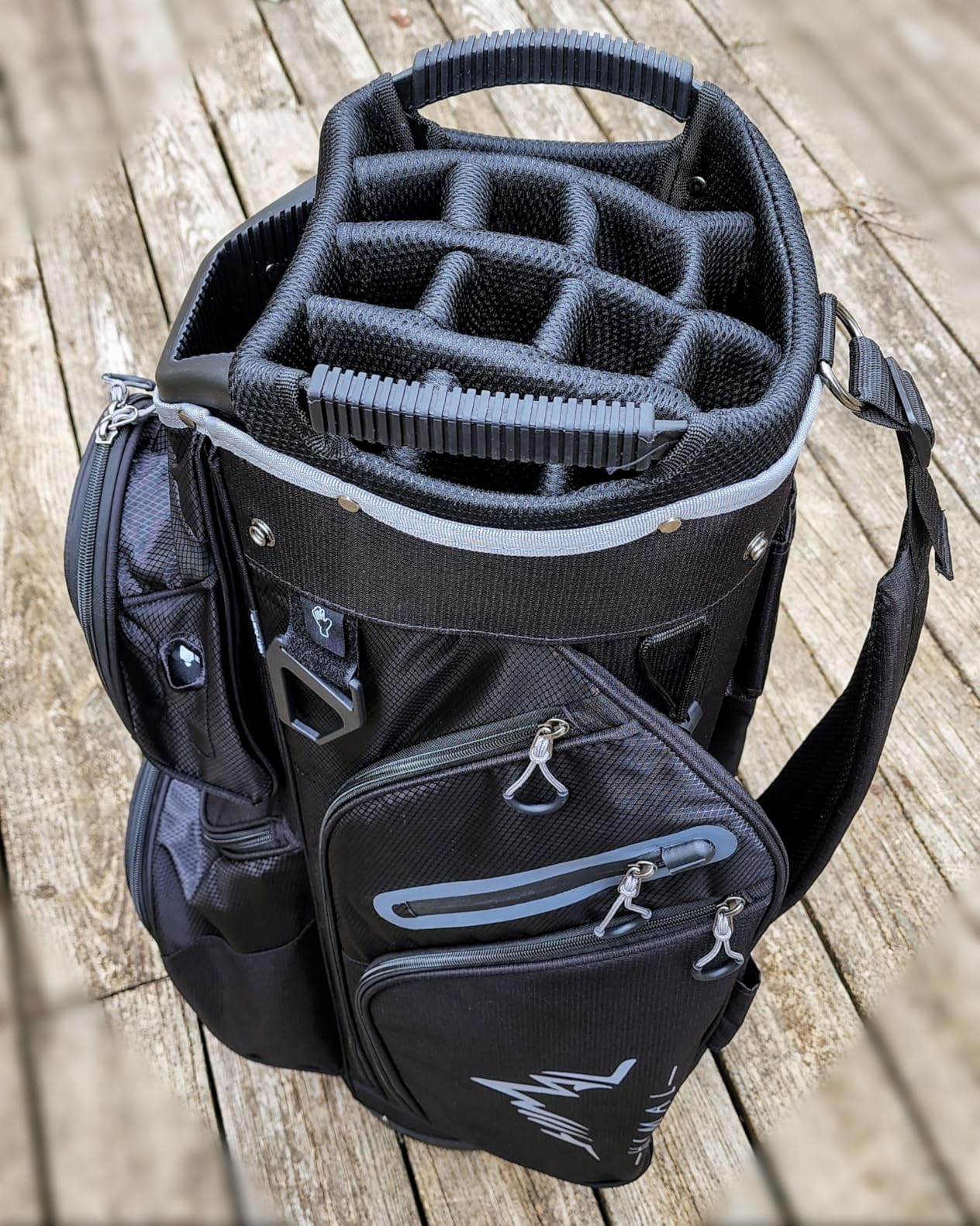 uniHimal Golf Cart Bag, 15 Way Organizer Divider Top with Handles and Rain Cover customer photo 2