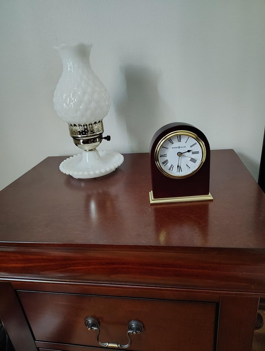 Howard Miller Priest River Table Clock II 549-779 - Modern Arched Shaped Clock II, Low-Gloss Rosewood Hall Finish, Brass Finish Metal Base, Felt Bottom, Quartz Movement customer photo 1