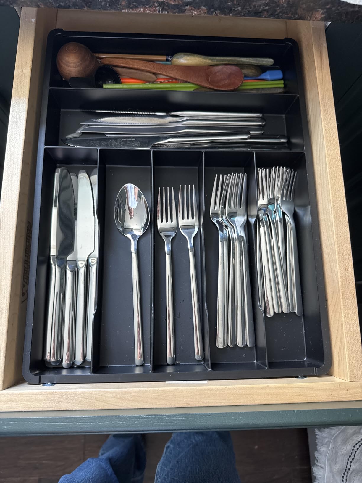 Lifewit Silverware Drawer Organizer Tray, Plastic Cutlery Storage for Kitchen, Flatware and Utensil Holder Divider for Spoons Forks Knives Tableware, 9.1 x 12.6