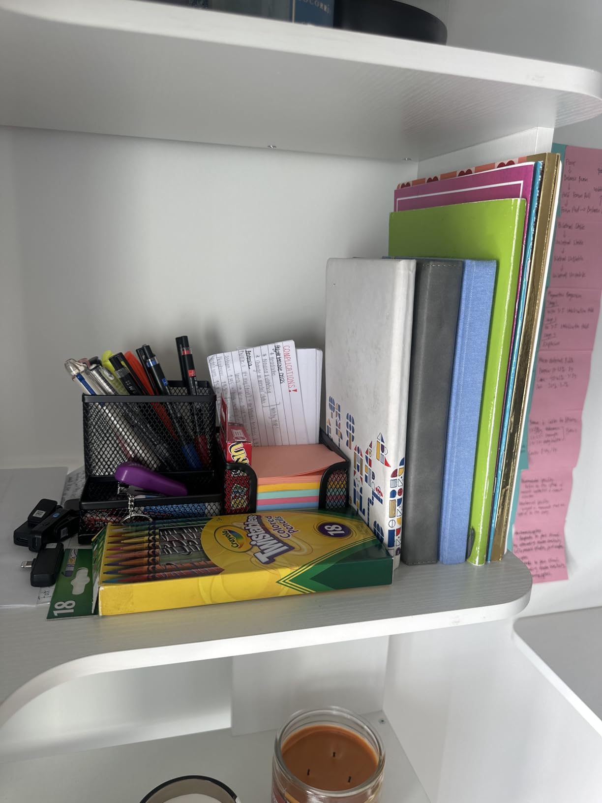 M&G Mesh Pen Holder Desk Organizers Pencil Holder for Desk Black, 3 Compartments Metal Office Supply Organizer with Sticky Notes Holder for School Home Office customer photo 1
