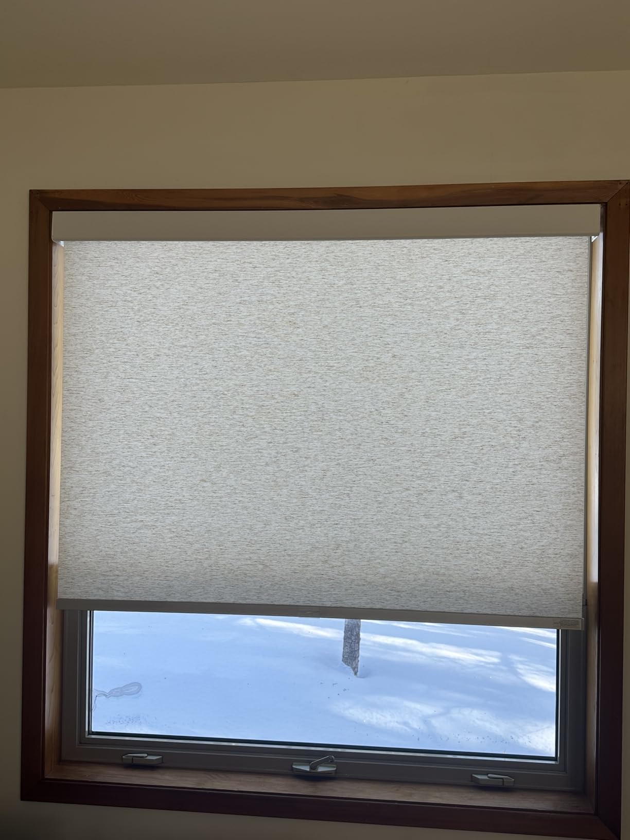 Persilux Free-Stop Cordless Window Shades Light Filtering Roller Blinds for Windows (Cream 34.5