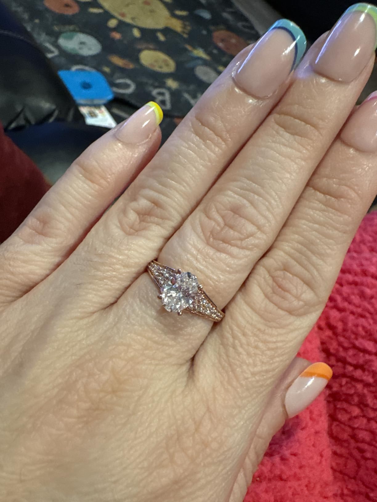 1 to 5 Carat Oval Shape LAB GROWN Diamond Vintage Engagement Ring Wedding Ring for Women (Color D-E Clarity VS1-VS2) customer photo 2