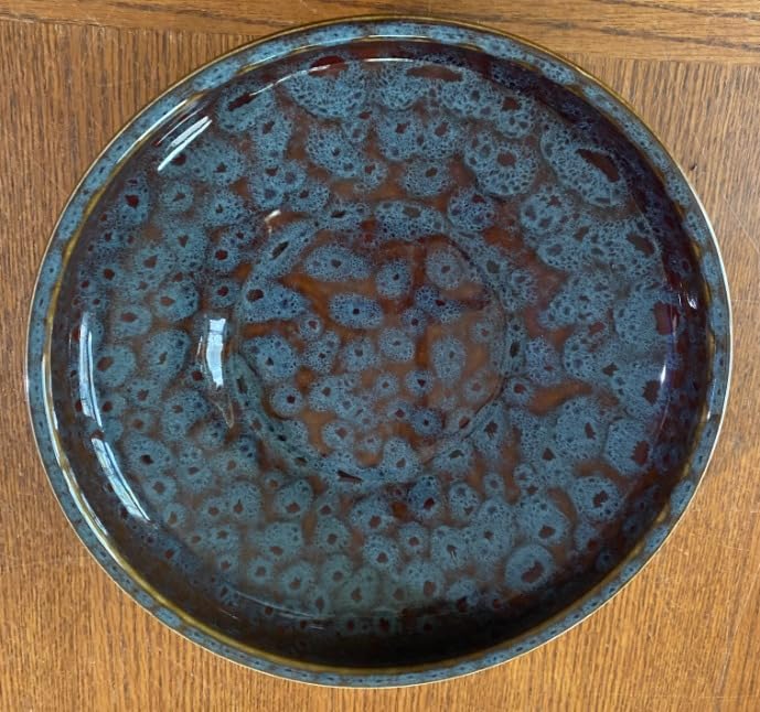 Ceramic Fruit Bowl for Kitchen Counter,Decorative Pedestal Bowl for Table Countertop,Large Footed Serving Bowl,10.2 Inch (peacock Green) customer photo 2
