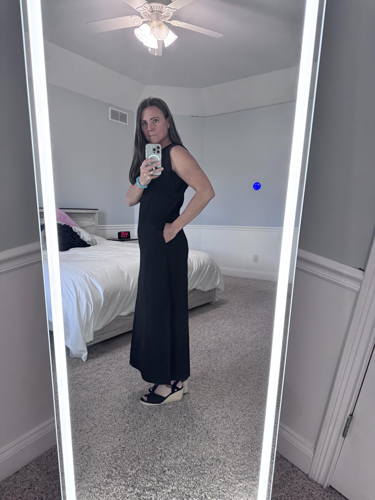 2026 Women Year-Round Casual Round Neck Loose Split Wrinkle-Free Long Maxi Vacation Dress with Pockets (XXS-4XL) customer photo 2