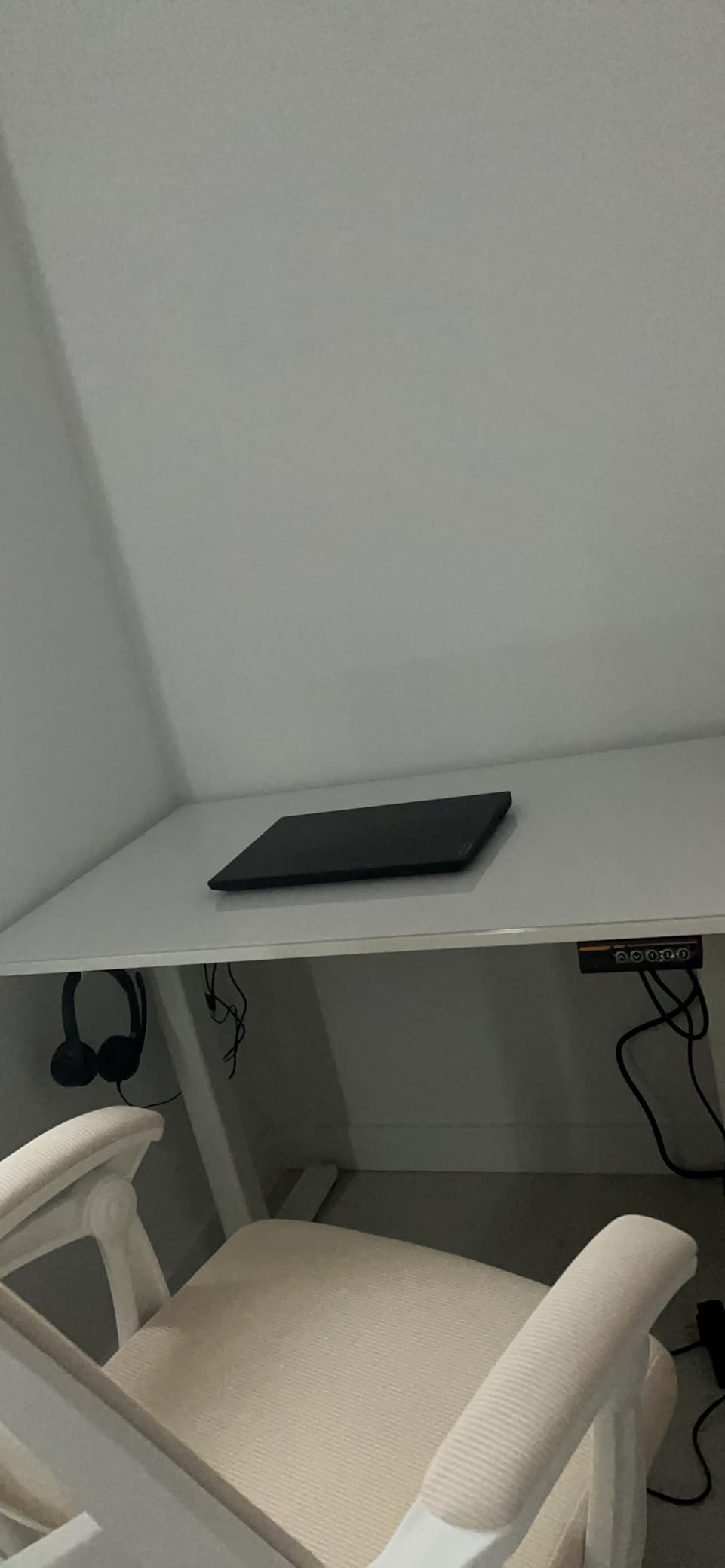 Glass Standing Desk, 48x24 Inch Electric Standing Desk Adjustable Height Quick Install Home Office Computer Desk, Black customer photo 2