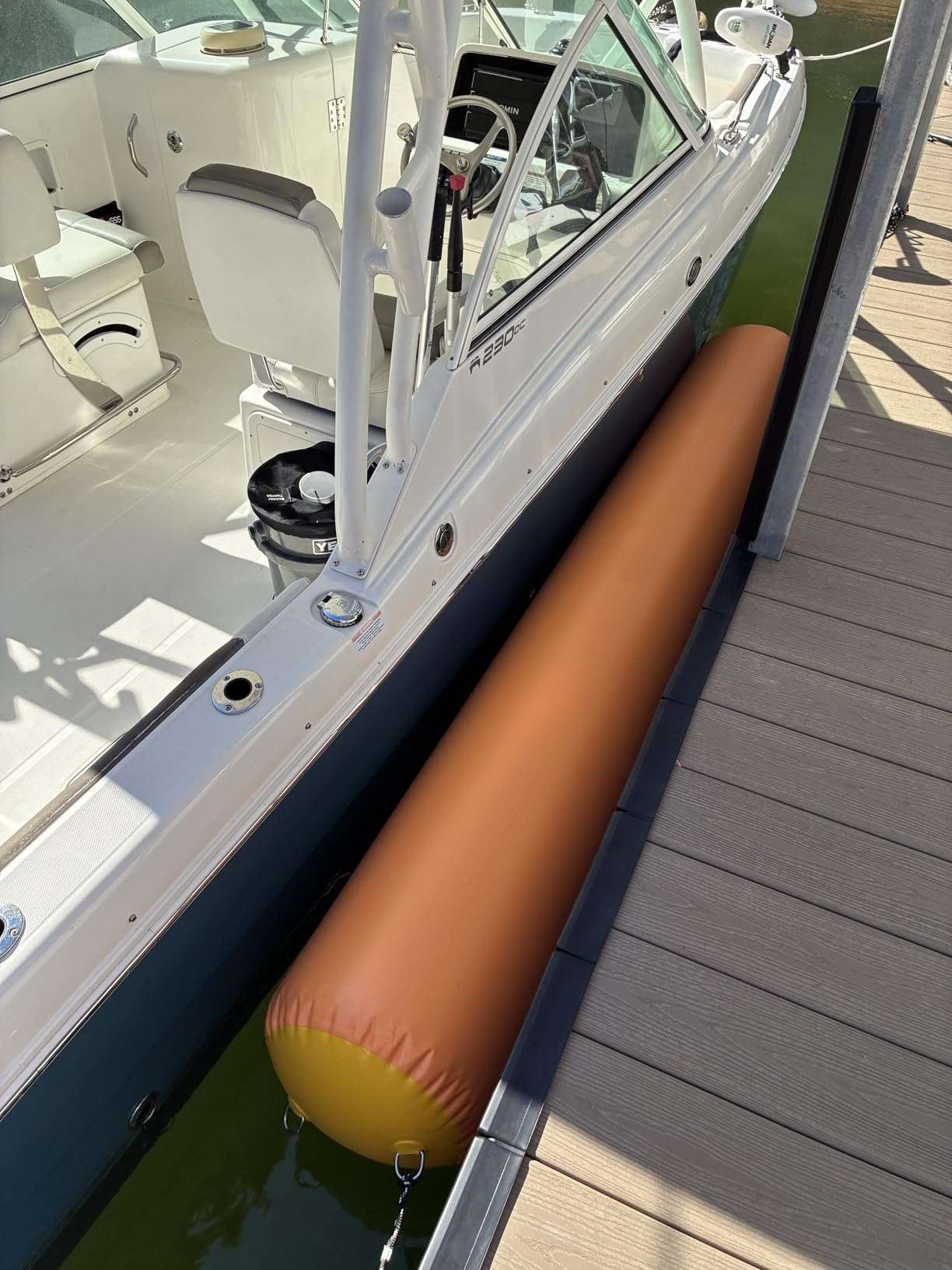 AWEMUFA Inflatable Boat Bumper for Docking, 6FT/10FT Inflatable Boat Fender with 110-120v Electric Air Pump, Large Dock Bumper Heavy Duty Pontoon Bumper for Bass Boat, Fishing Boat, Jet Ski, Yacht customer photo 2