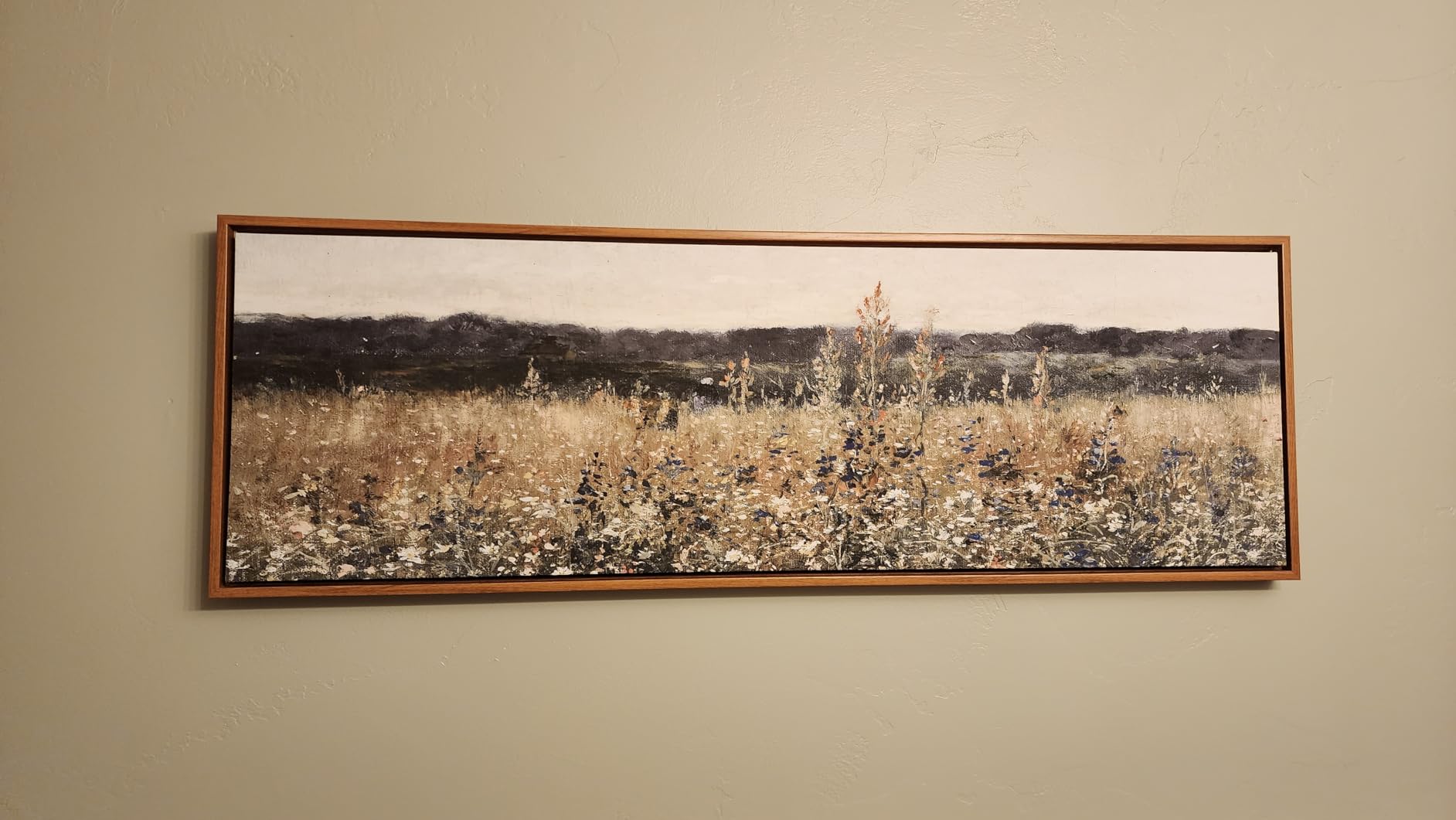 InSimSea Extra Large Framed Vintage Wall Art, Living Room Country Farmhouse Decor, Flower Meadow Landscape Paintings, Canvas Prints, Retro Scenery Long Pictures for Bedroom Above of Bed, 20x40inch customer photo 2