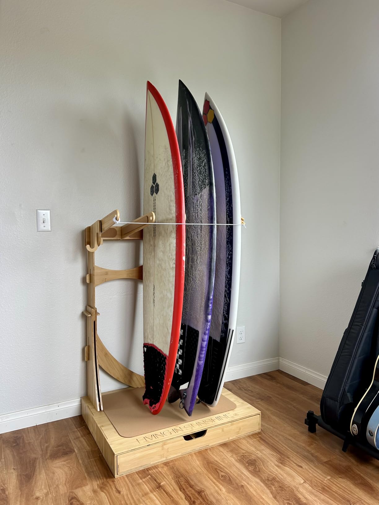 LISS Spirit Surfboard Rack Stand Holder for 3 & 4 Boards, Indoor Storage Display for Longboard, Shortboard, Snowboard, Wakeboard, Skateboard Up to 10Ft Long customer photo 1