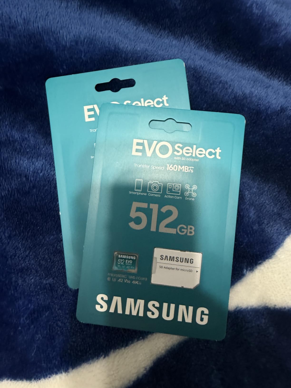 Samsung EVO Select microSDMemory Card + Adapter, 512GB microSDXC, Up-to 160 MB/s, 4K UHD, UHS-I, C10, U3, V30, A2, for Mobile Phone, Smartphones, Nintendo-Switch, and Tablets (MB-ME512SA/AM) customer photo 1