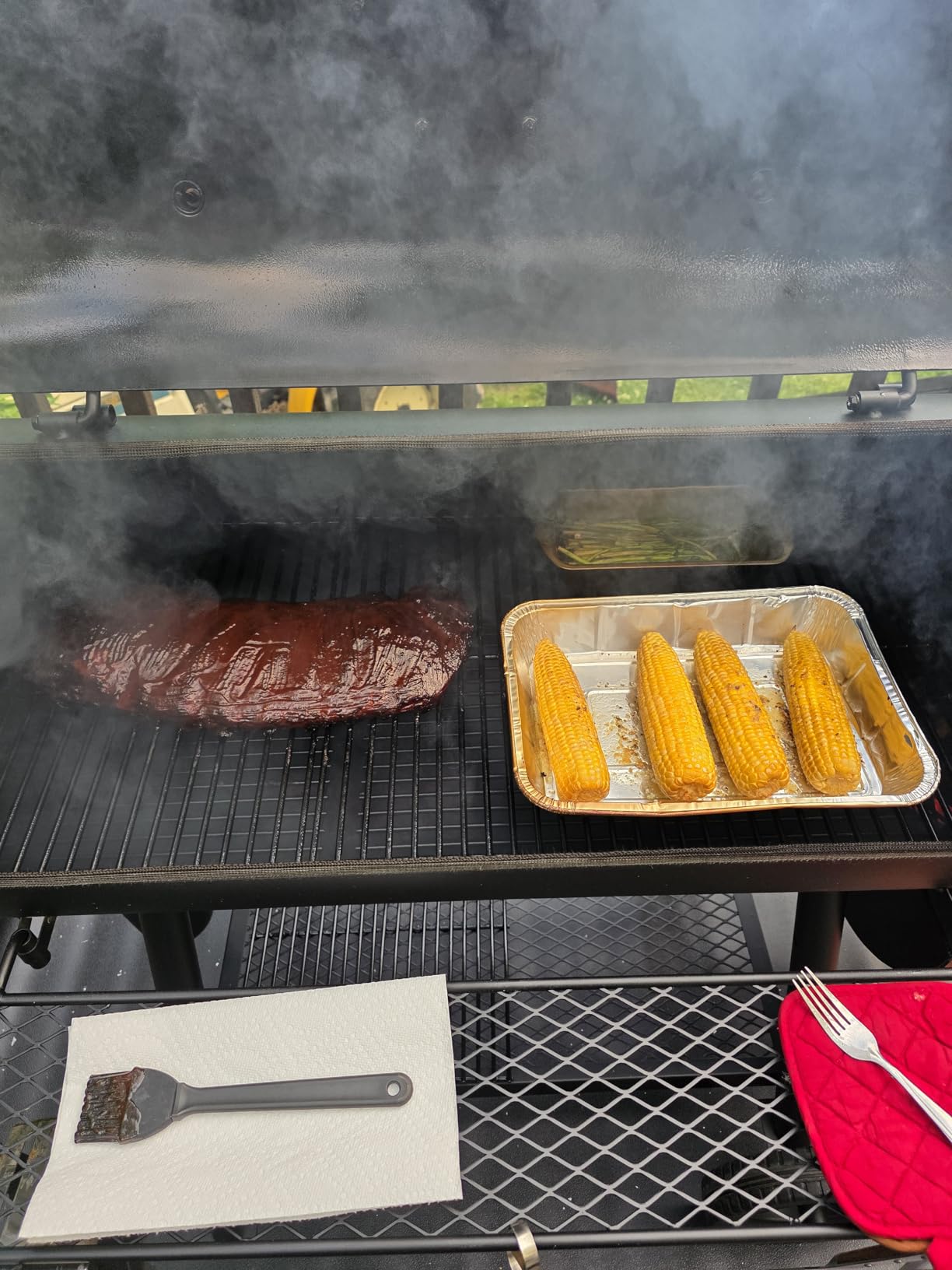 Oklahoma Joe's Highland Offset Charcoal Smoker and Grill with 900 sq. in. Cooking Area in Black customer photo 2