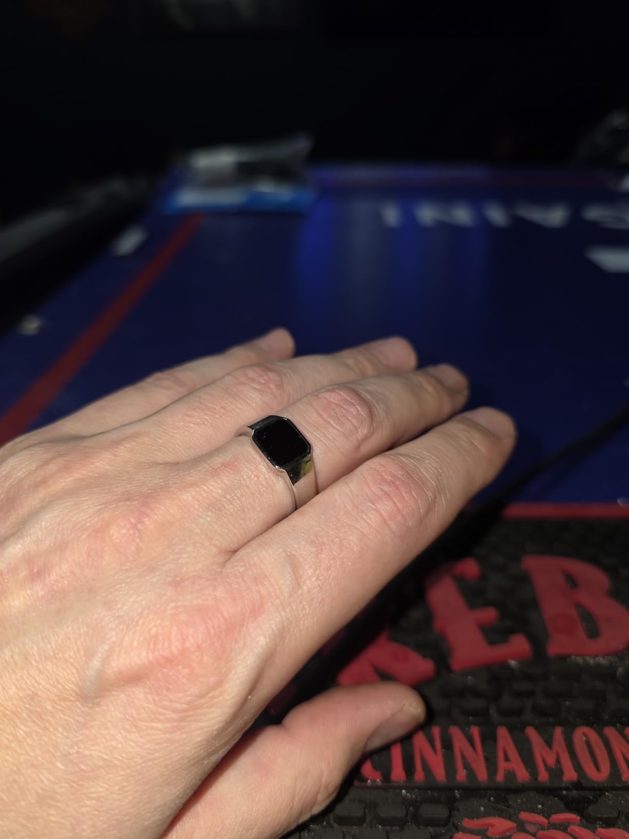 Men's Stainless Steel and Black Onyx Gemstone Signet Ring | The Gentleman's Ring customer photo 1