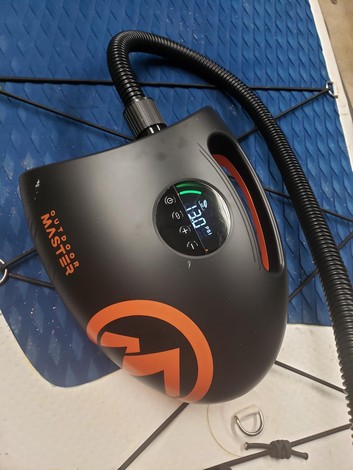 OutdoorMaster Shark 2S 88.8Wh Electric Paddle Board Pump, Rechargeable Battery for 6 SUPs Inflation & Deflation, 20PSI SUP Air Pump 12V/15.8V DC & Type-C Input, Auto-Off & 8 Nozzles for Inflatables customer photo 2