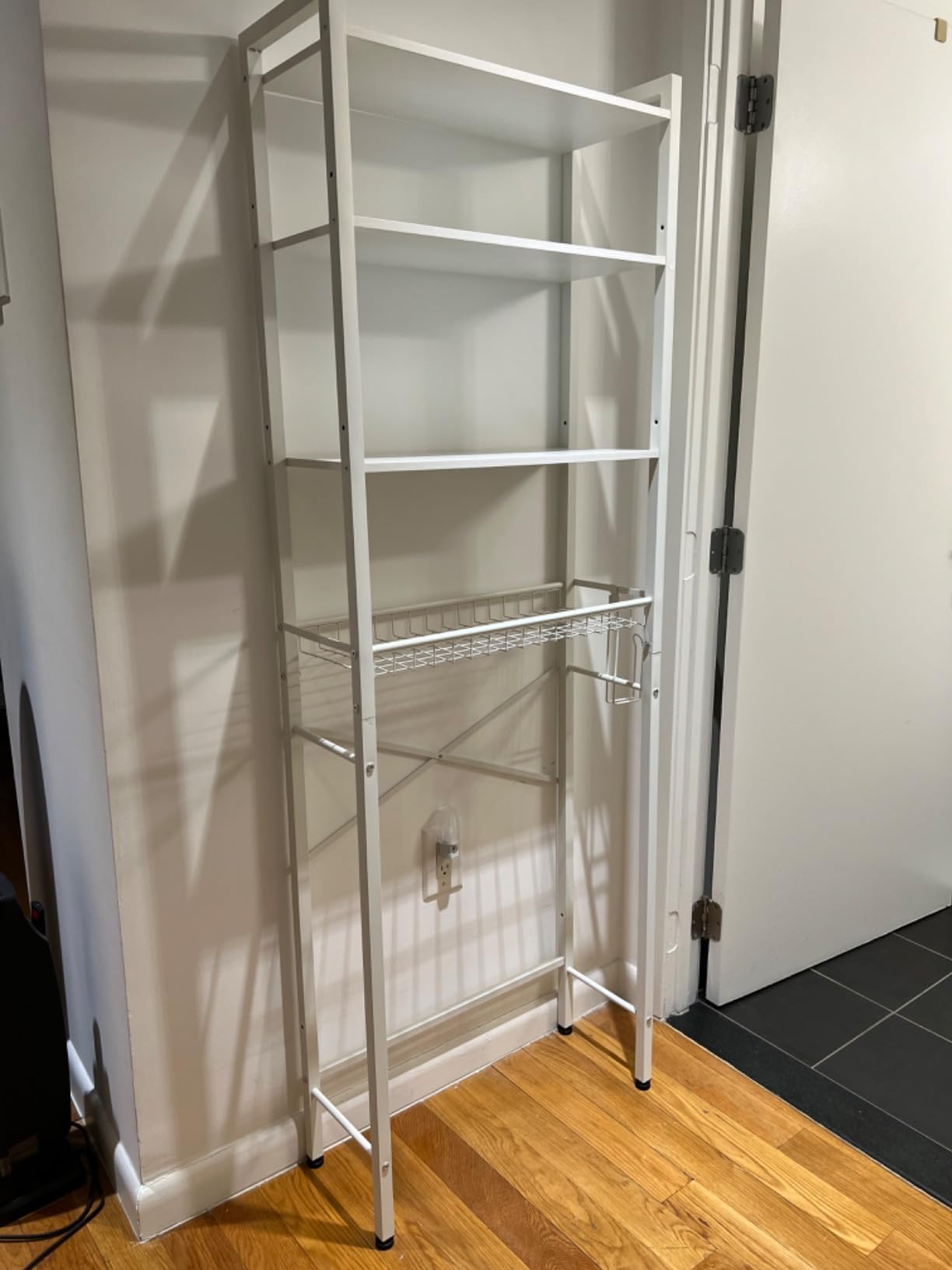 Kalrin Over-The-Toilet Storage Rack, 4-Tier Bathroom Organizer Shelf Over Toilet with Adjustable Shelf and Basket, Freestanding Space Saver Bathroom Shelves Above Toilet for Room (Vintage Brown) customer photo 1