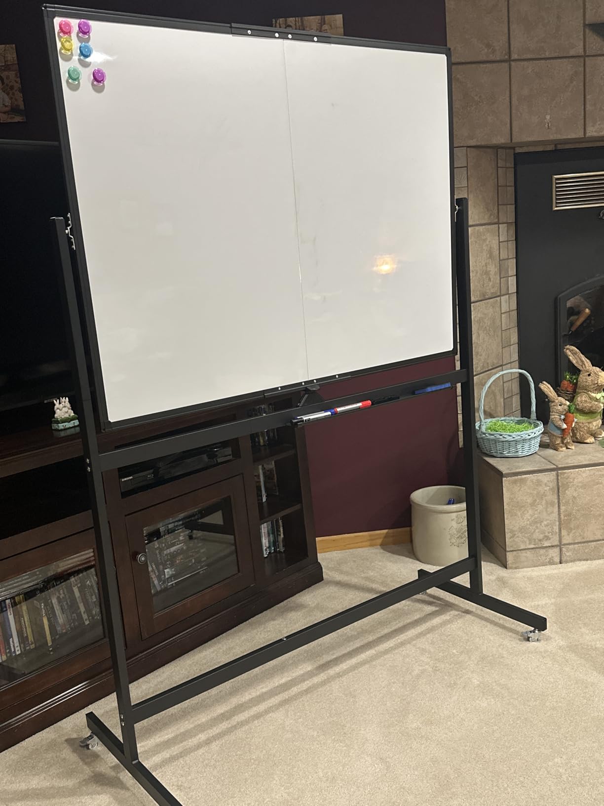 maxtek Rolling Whiteboard, 48x36 Large Magnetic White Board with Stands, Big Double-Sided White Board Dry Erase on Wheels for Homeschool, Home Office, Office, School (Silver, 48 x 36) customer photo 1
