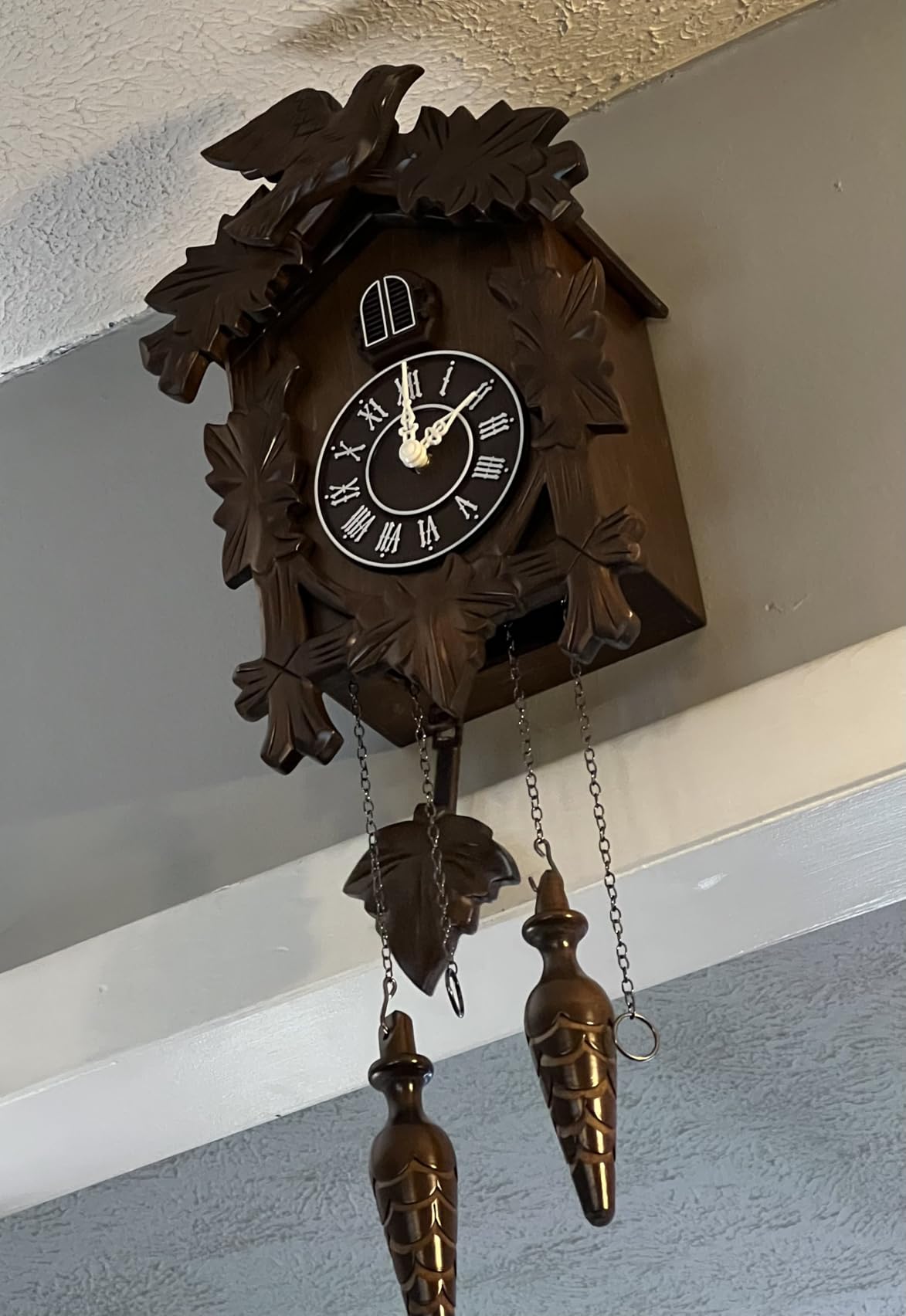 Rylai Cuckoo Clock Large Wooden Wall Clock Handcrafted 13x9.5 Inch (White) customer photo 2