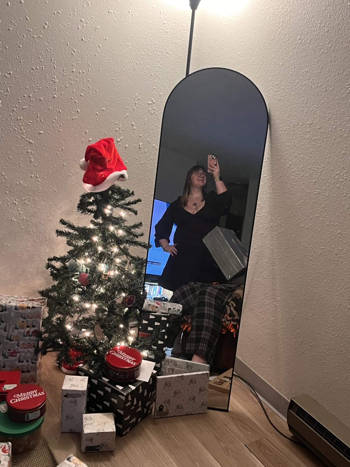 Delma Arched Mirror Full Length,Standing Mirror Full Body,Large Floor with Stand for Wall Entryway Door Bedroom Bathroom Living Room customer photo 1
