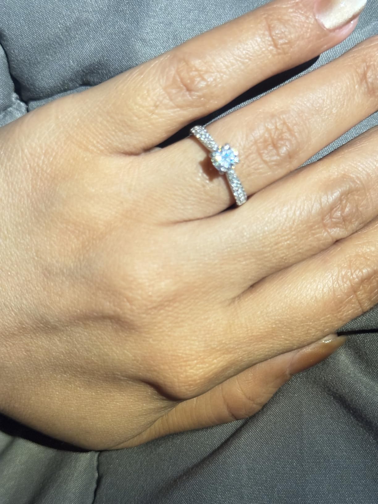 Moissanite Engagement Rings for Women, Promise Rings 925 Sterling Silver with 18K Yellow/White Gold Plated, D Color VVS1 Wedding Band Moissanite Ring 0.5/1/1.5/2/3/4CT customer photo 1