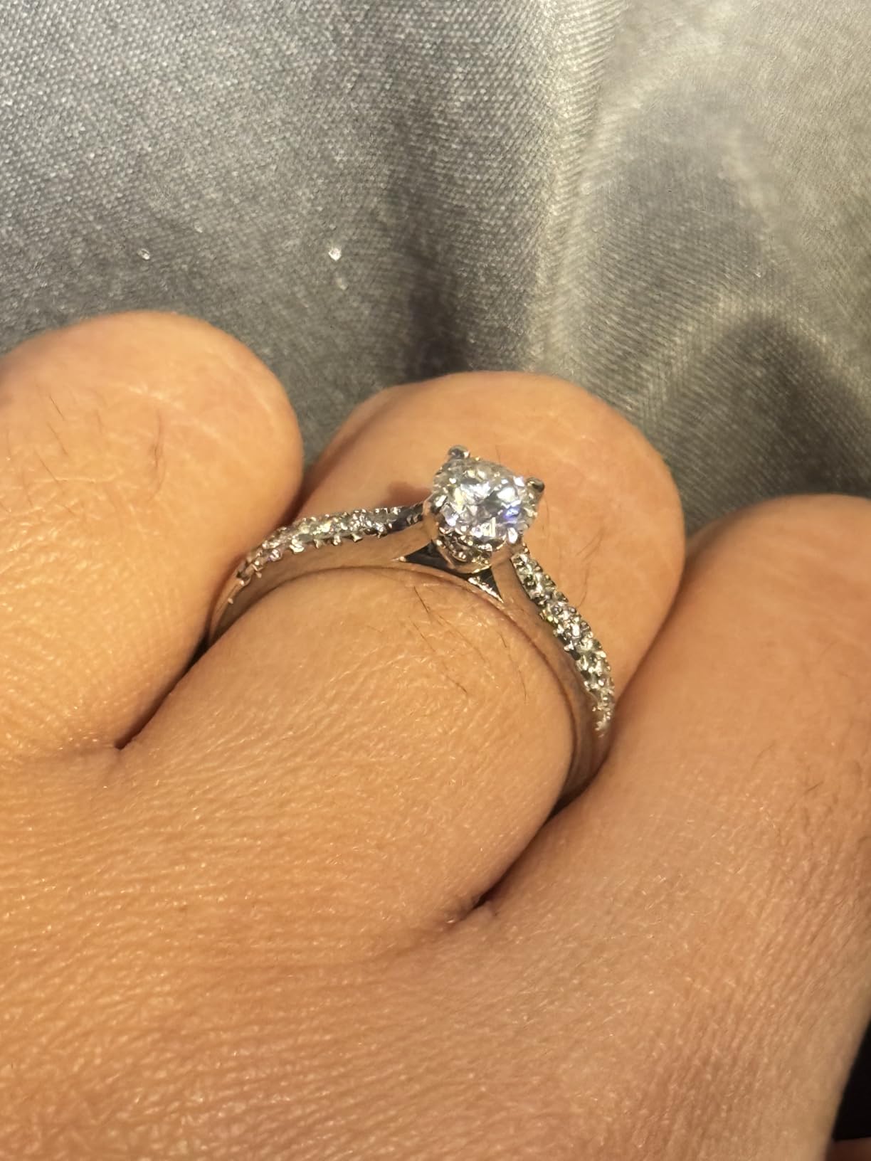 Moissanite Engagement Rings for Women, Promise Rings 925 Sterling Silver with 18K Yellow/White Gold Plated, D Color VVS1 Wedding Band Moissanite Ring 0.5/1/1.5/2/3/4CT customer photo 2