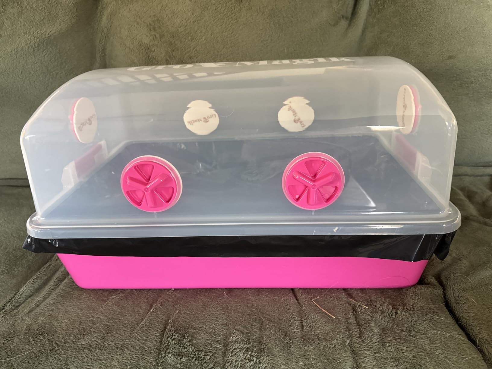 Premium Mushroom Monotub Grow Kit [XLarge, 68Q] Portable and Compact Fruiting Chamber with Plugs, Filters and Adjustable Air Vents, 22.8 x 15.7