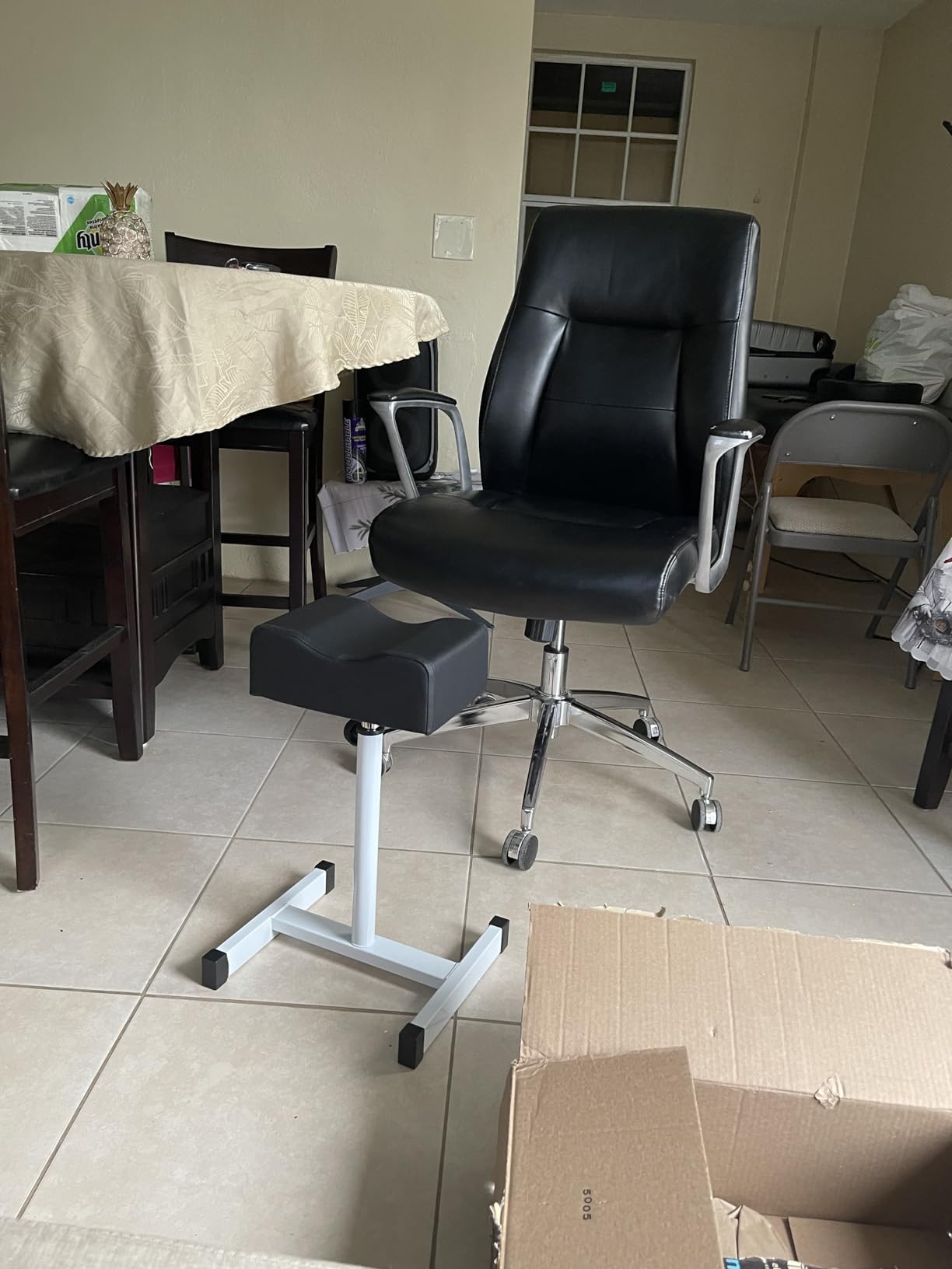 Pedicure Foot Rest,Height Adjustable Pedicure Chair,Non-Slip Pedicure Stool for Massage Office or Home,Pink customer photo 1