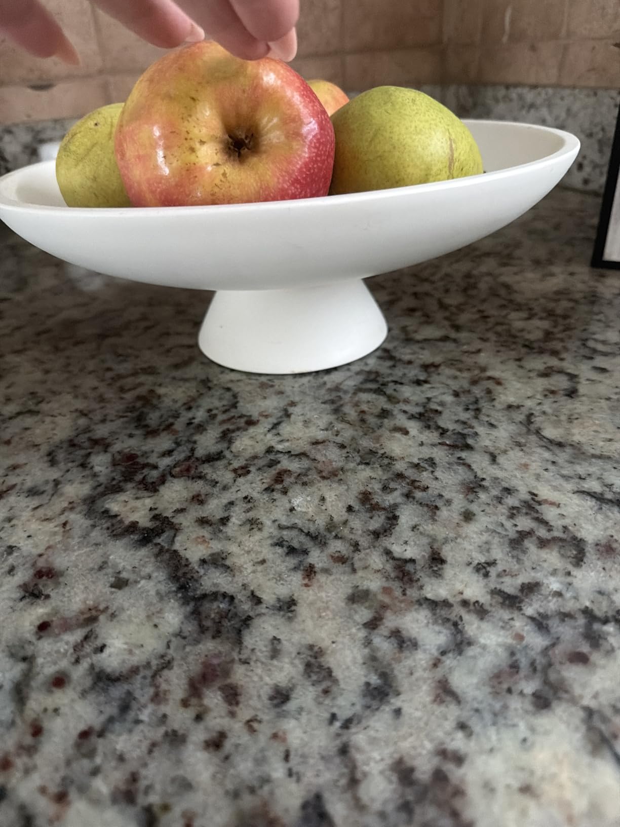 KIVY Concrete Fruit Bowl for Kitchen Counter - Large Decorative Bowl for Home Decor - Modern Key Bowl for Entryway Table - Pedestal Bowl - Fruit Basket for Home Decor - Black Fruit Bowl Decor customer photo 2