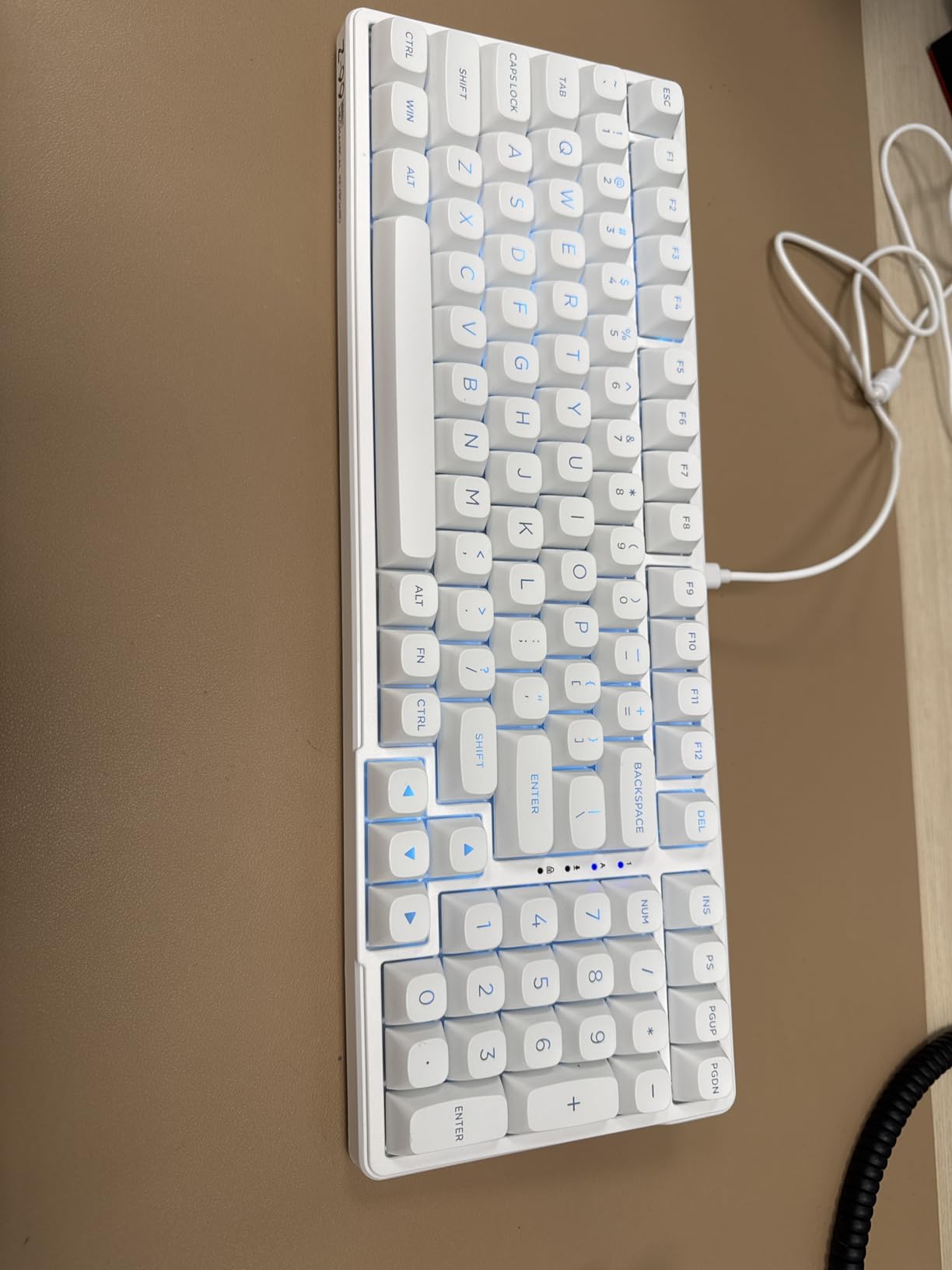 HUO JI E-Yooso Creamy Mechanical Keyboard Wired, Hot Swappable, Pre-lubed Linear Switches, Gasket Structure with Sound Dampening Foam, RGB Backlit, 99 Keys Custom Gaming Keyboard for PC/Mac,White customer photo 2