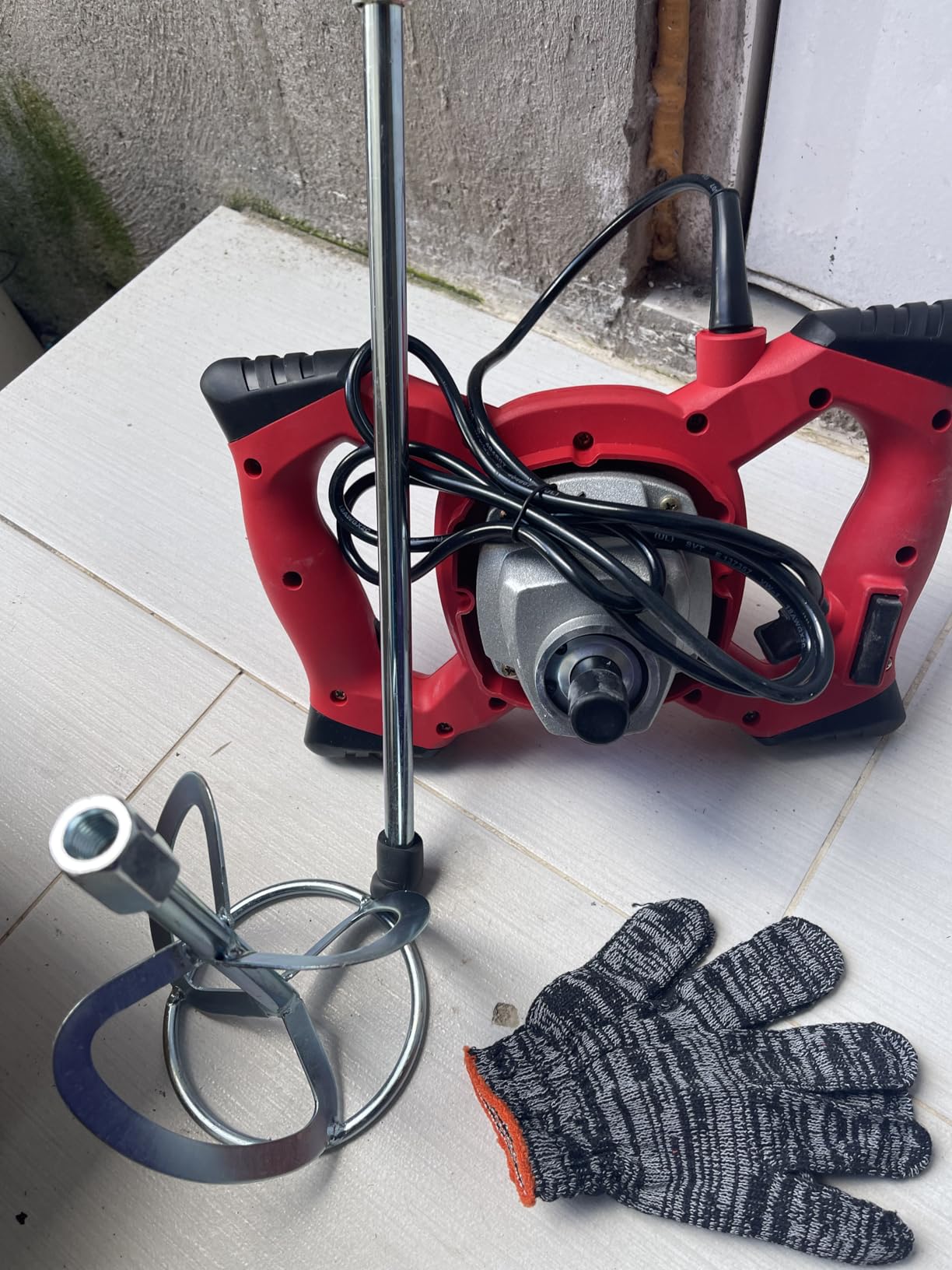 Cement Mixer 2300W, Handheld Electric Concrete Mixer with 6 Adjustable Speed, 110V Portable Mud Mixer Paint Mixer customer photo 1