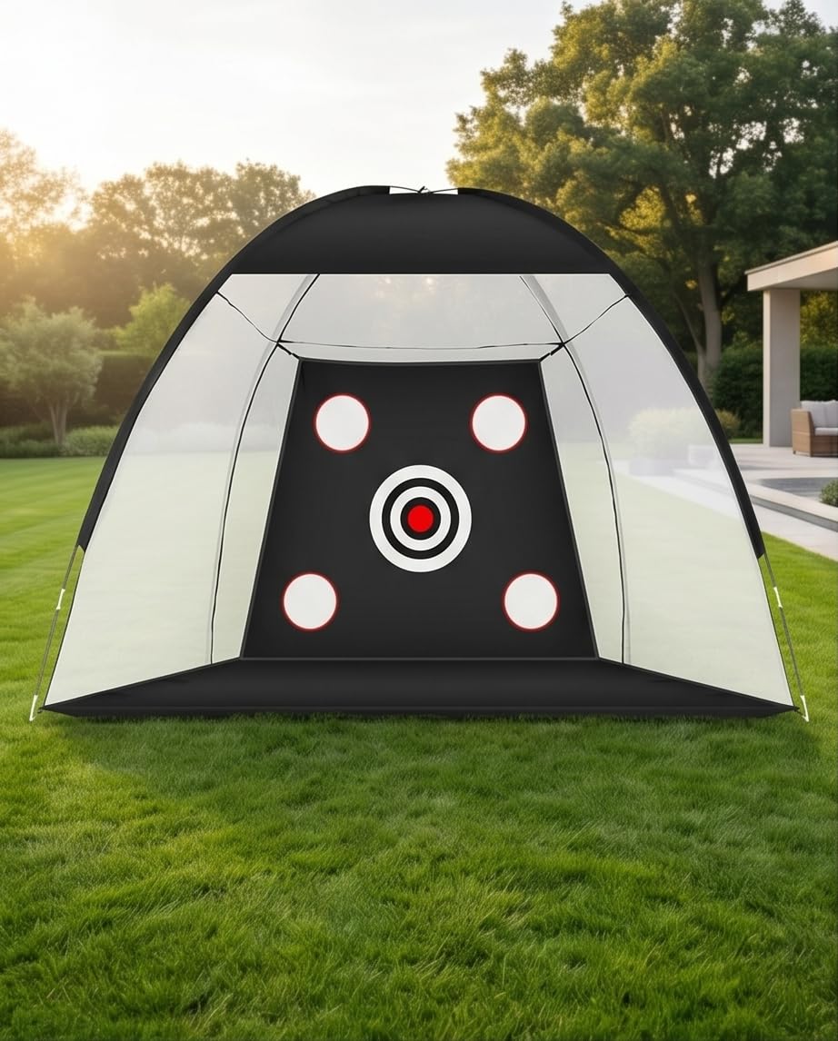 Golf Net: 10x7ft Golf Practice Net for Backyard Chipping Driving with Dual-Turf Golf Hitting Mat, All-in-1 Outdoor Indoor Golf Hitting Net with Multiple Targets, Golf Aid for Men/Golf Lovers customer photo 2