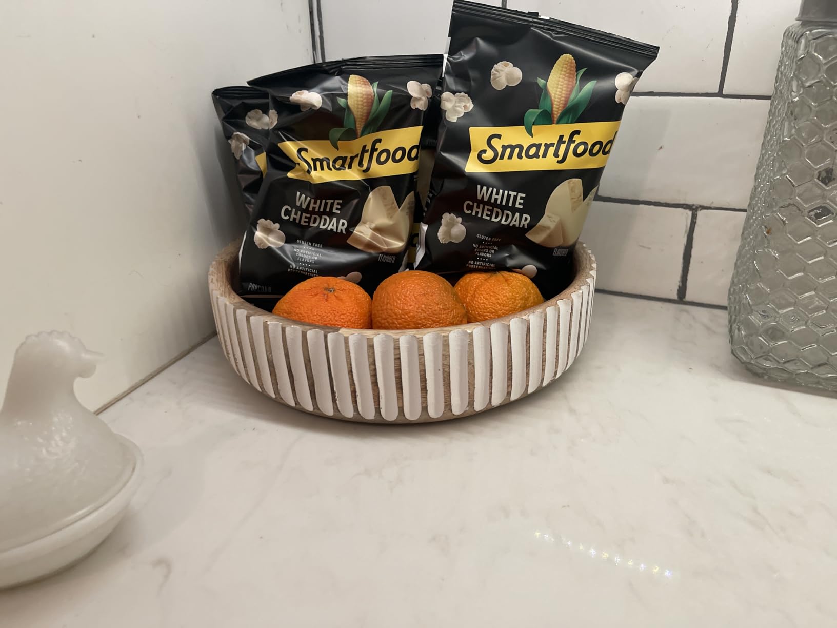 Kimona Fruit Bowls Wood Fruit Bowl or Decorative Bowl for Table Décor for Kitchen Counter or Farmhouse Christmas Centerpiece (10
