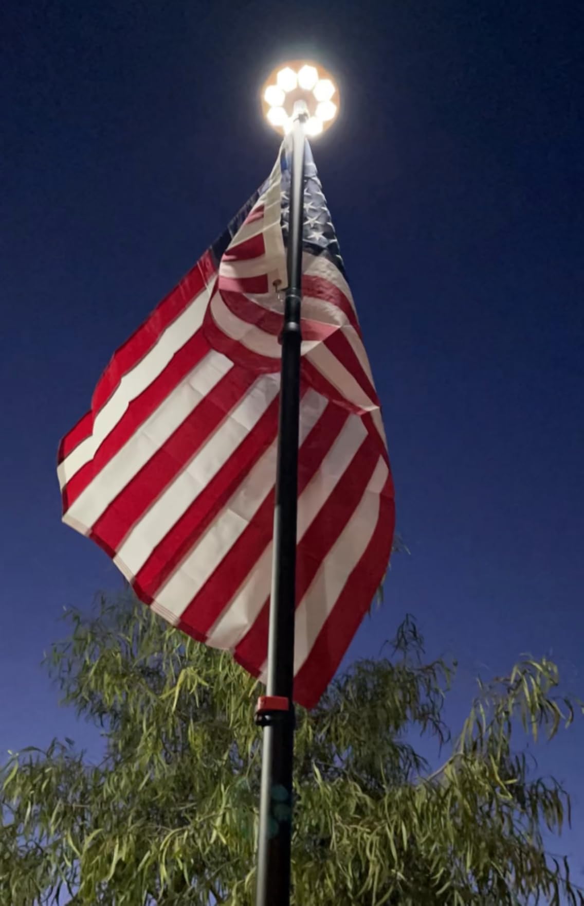 Yescom EZ GO 20ft Telescopic Flag Pole Kit Upgrade Flip Lock Aluminum Flagpole Set for Outside House Inground Outdoor Camper RV Tailgate Residential Commercial with 3x5' American Flag Ball Top, Silver customer photo 2
