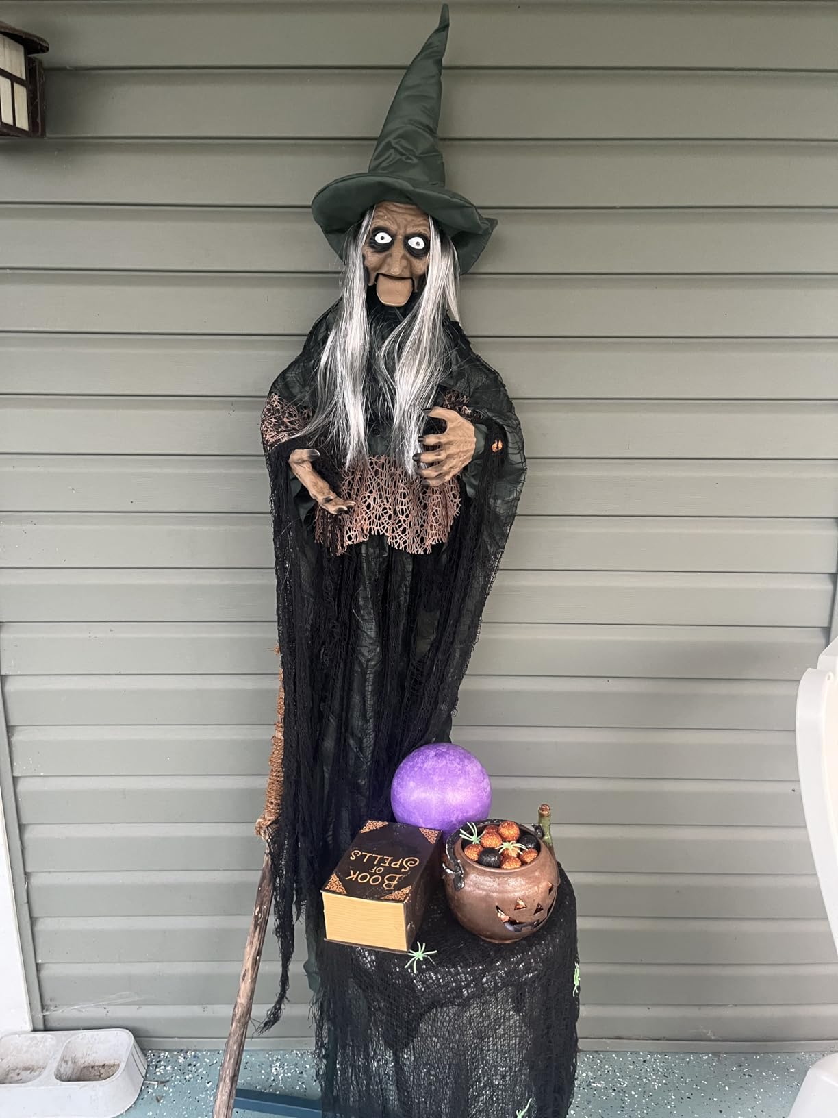 Halloween Animatronics Motion Activated 6Ft Creepy Hanging Witch with Light-up Eyes Halloween Decoration Outdoor Haunted House Prop Decor Indoor 2025 Update customer photo 1