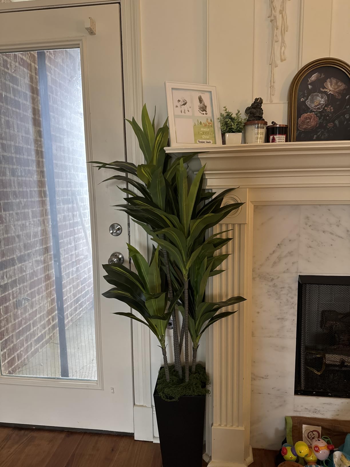 Artificial Dracaena Tree 5FT - Fake Tree with Black Tall Planter - Faux Yucca Tall Fake Floor Plant in Pot - Artificial Plant for Home Office Living Room Decor Indoor customer photo 2