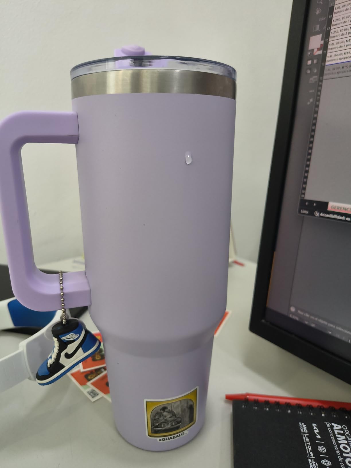 40 oz Tumbler with Handle, Tumbler with Lid and Straw, Double Wall Insulated Cup Stainless Steel Travel Mug (Cold for 34 Hours), Water Bottle for Iced Tea, Coffee, Cold Beverages (Purple) customer photo 1