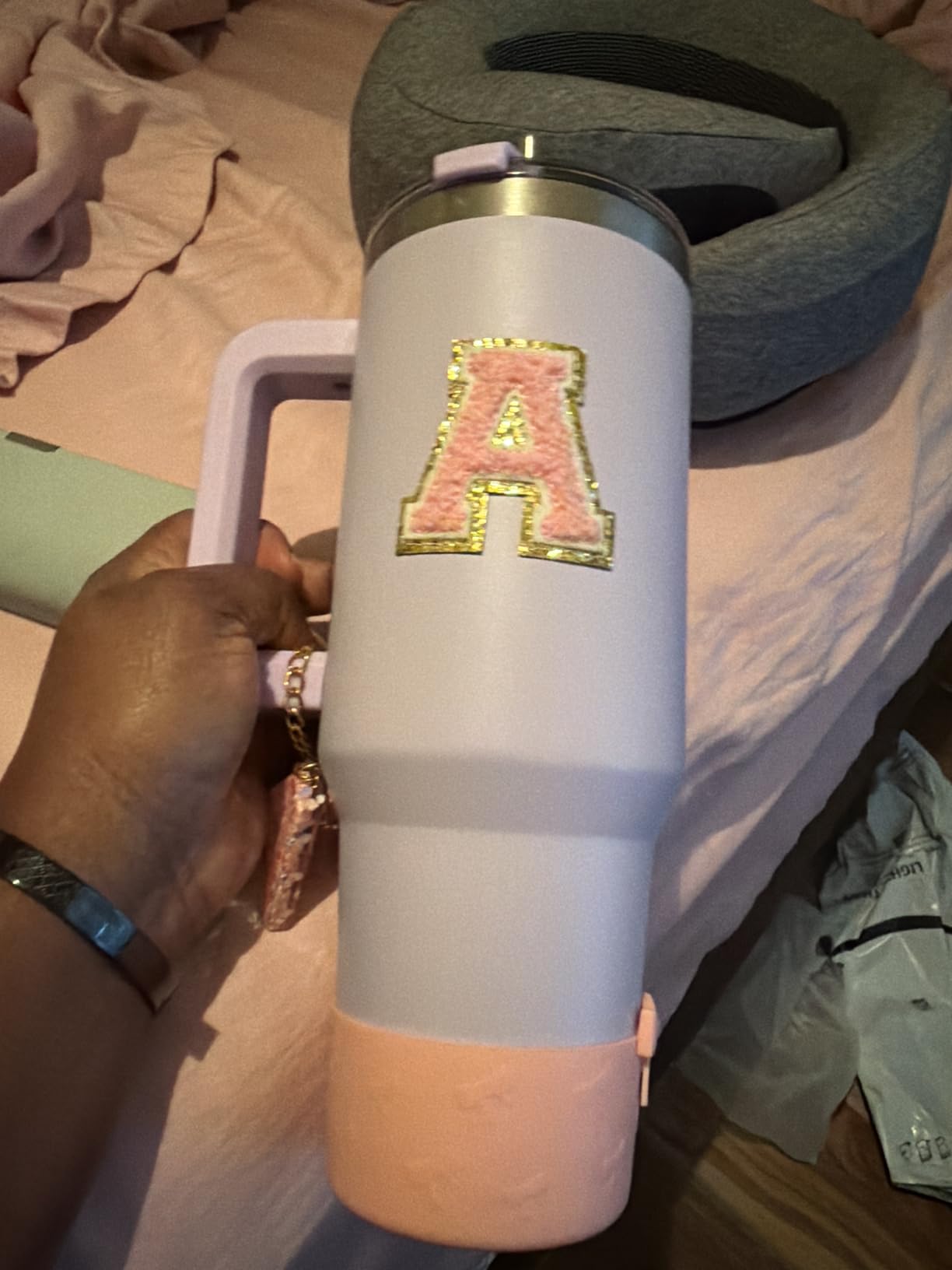 40 oz Tumbler with Handle, Tumbler with Lid and Straw, Double Wall Insulated Cup Stainless Steel Travel Mug (Cold for 34 Hours), Water Bottle for Iced Tea, Coffee, Cold Beverages (Purple) customer photo 2