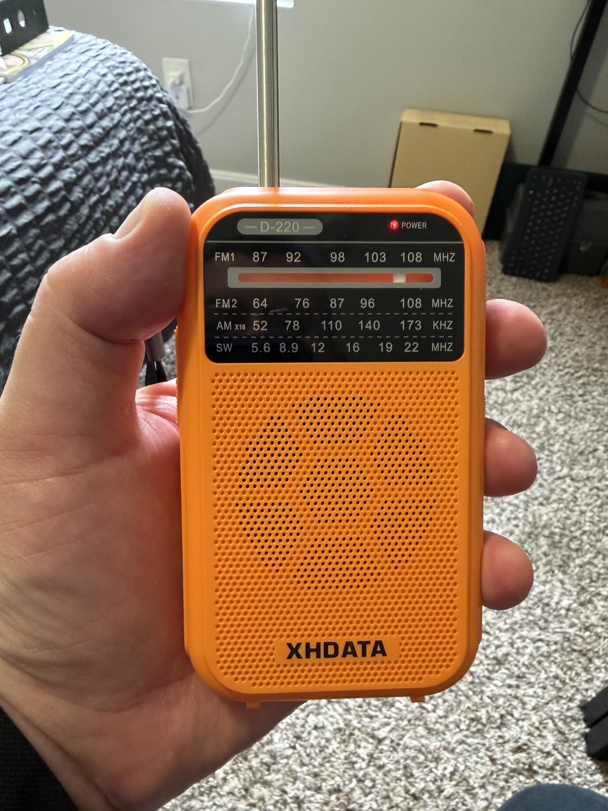 XHDATA D220 Portable Radio AM FM SW Shortwave Receiver Pocket Radios, 2AA Battery Operated Transistor Radio with Excellent Reception for Gift, Family, Elder (Orange) customer photo 1