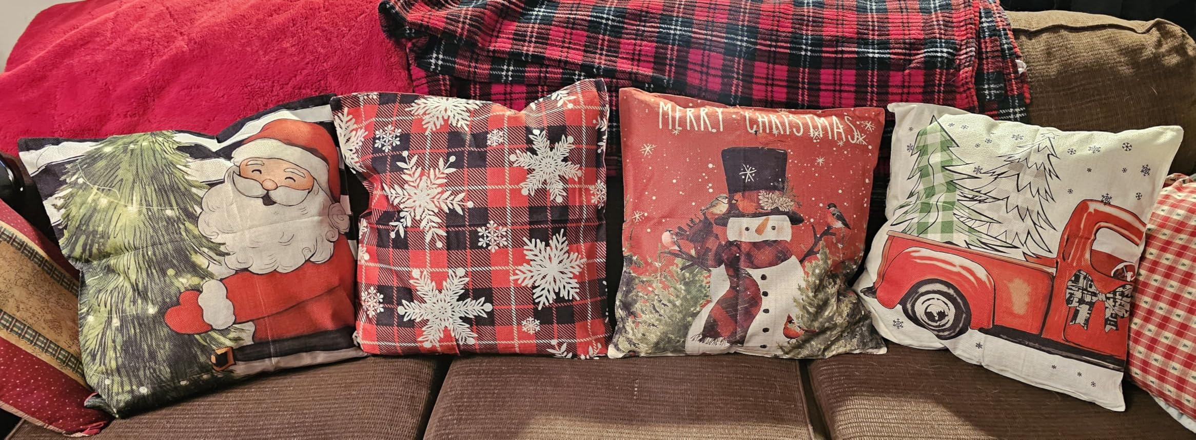 TOYPOPOR Fall Decorations Pillow Covers Double-Side Printing 18'' x 18'' Set of 4, Pumpkins Thankful Blessed Buffalo Plaid Fallen Leaves Thanksgiving Throw Cushion Cases for Outdoor Indoor Home Decor customer photo 1