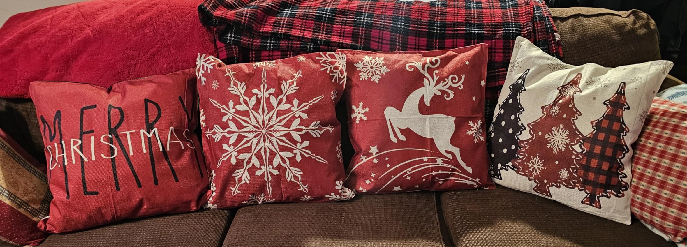 TOYPOPOR Fall Decorations Pillow Covers Double-Side Printing 18'' x 18'' Set of 4, Pumpkins Thankful Blessed Buffalo Plaid Fallen Leaves Thanksgiving Throw Cushion Cases for Outdoor Indoor Home Decor customer photo 2