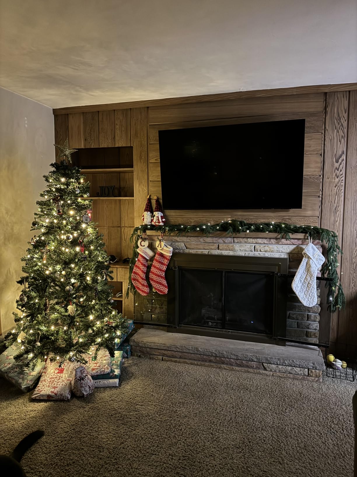 Hananona 2 Pcs 6 Ft Artificial Norfolk Pine Garlands, Real Touch Winter Pine Garland, Green Artificial Greenery Garland for Table, Mantle, Wall, Indoor, Outdoor Christmas Decorations customer photo 1