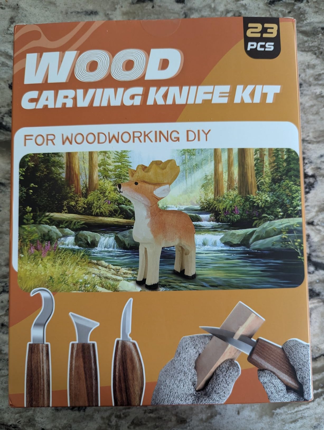 Wood Carving Kit, 20Pcs Wood Carving Tools with Leather Storage Bag, Whittling Kit with 3Pcs Chisels & 8Pcs Whittling Knives & 5 Detail Knives for Beginners and Enthusiasts customer photo 2