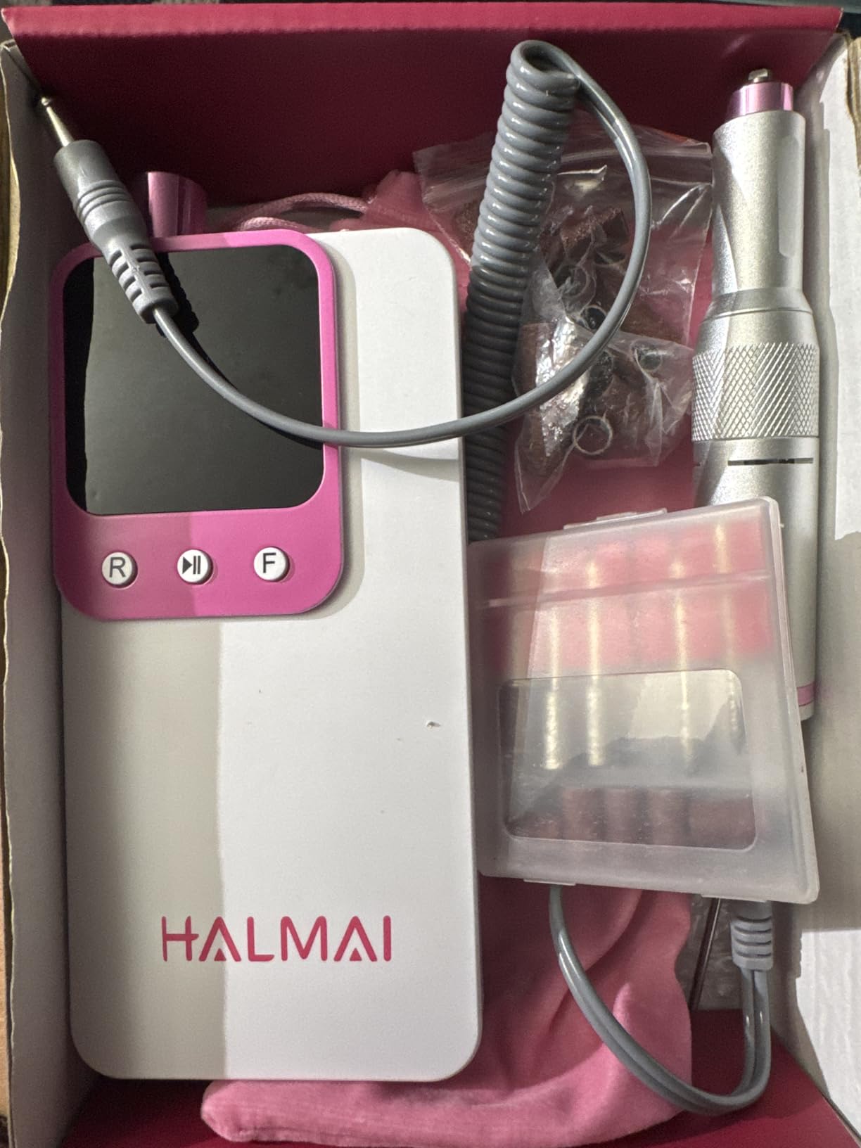 Electric Nail Drill Professional, Portable Nail File for Acrylic Gel Nails, Cordless Rechargeable Ultra Power Nail Drill Kit 40000RPM, HMC320 Salon-Grade Efile Nail Machine (Dark Grey) customer photo 1