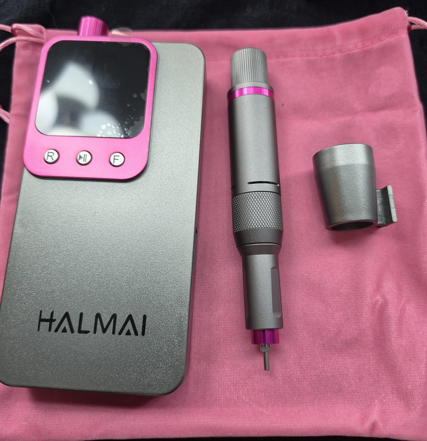 Electric Nail Drill Professional, Portable Nail File for Acrylic Gel Nails, Cordless Rechargeable Ultra Power Nail Drill Kit 40000RPM, HMC320 Salon-Grade Efile Nail Machine (Dark Grey) customer photo 2