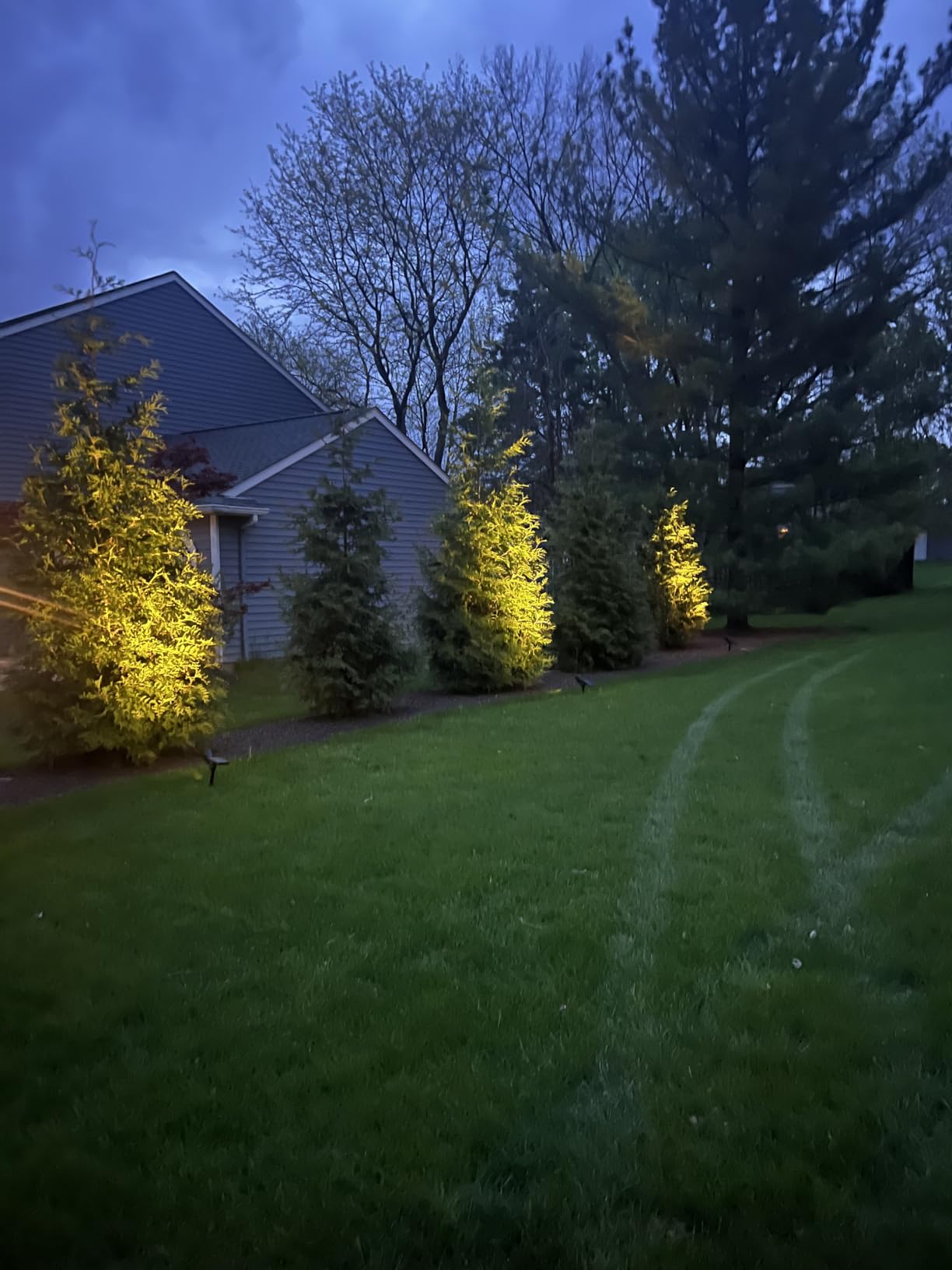 InnoGear Solar Spot Lights, Outdoor Solar Lights Solar Spotlights Flag Pole Light Waterproof Landscape Lighting Outside for Flag Uplighting Backyard Patio Pathway Statue Palm Tree Sign, Cool White customer photo 1