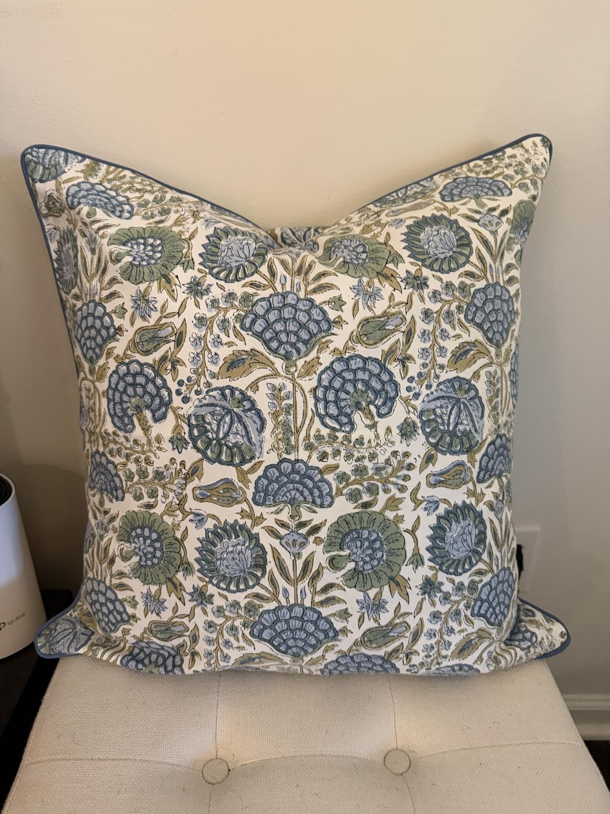 Ridhi Block Print Asparagus Green Pillow Cover 18