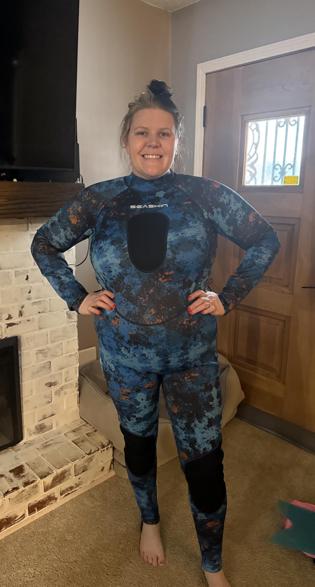 Seaskin Spearfishing Wetsuit for Womens, 1.5mm 3mm Neoprene Full Body Diving Suits customer photo 2