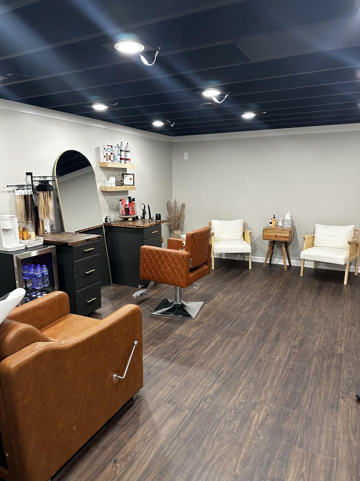 BarberPub Backwash Shampoo Station Chair, Adjustable Porcelain Ceramic Hair Wash Bowl with Chair, Shampoo Station for Barber Shop, Spa Beauty Salon Equipment 9364 (Black) customer photo 2