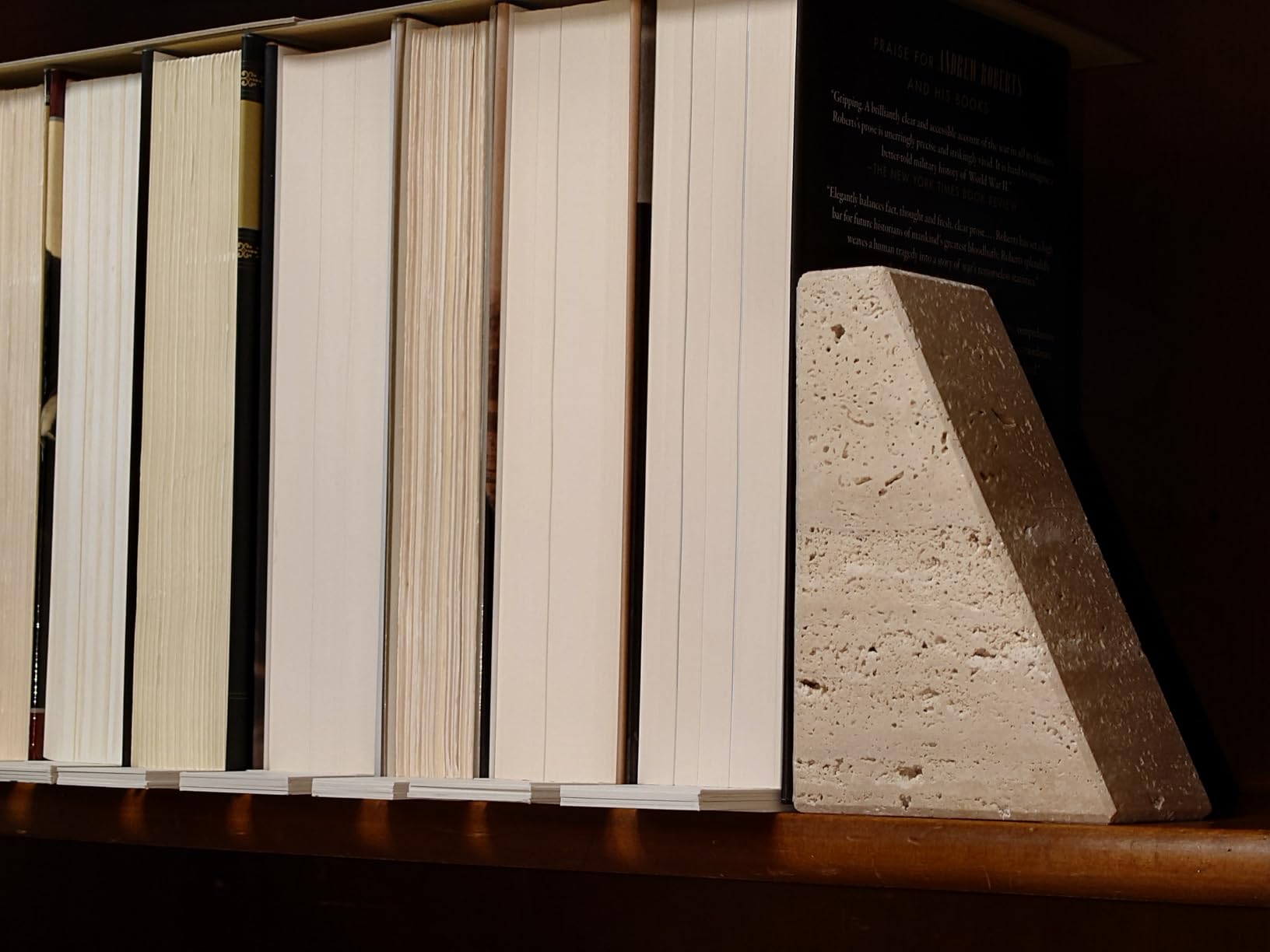 Marble Book Ends White, Heavy Duty Book Ends for Shelves, Decorative Natural Book Stopper, Unique Decorative Bookend for Home Shelves Calacatta Natural Marble Bookend, Set of 2 customer photo 2